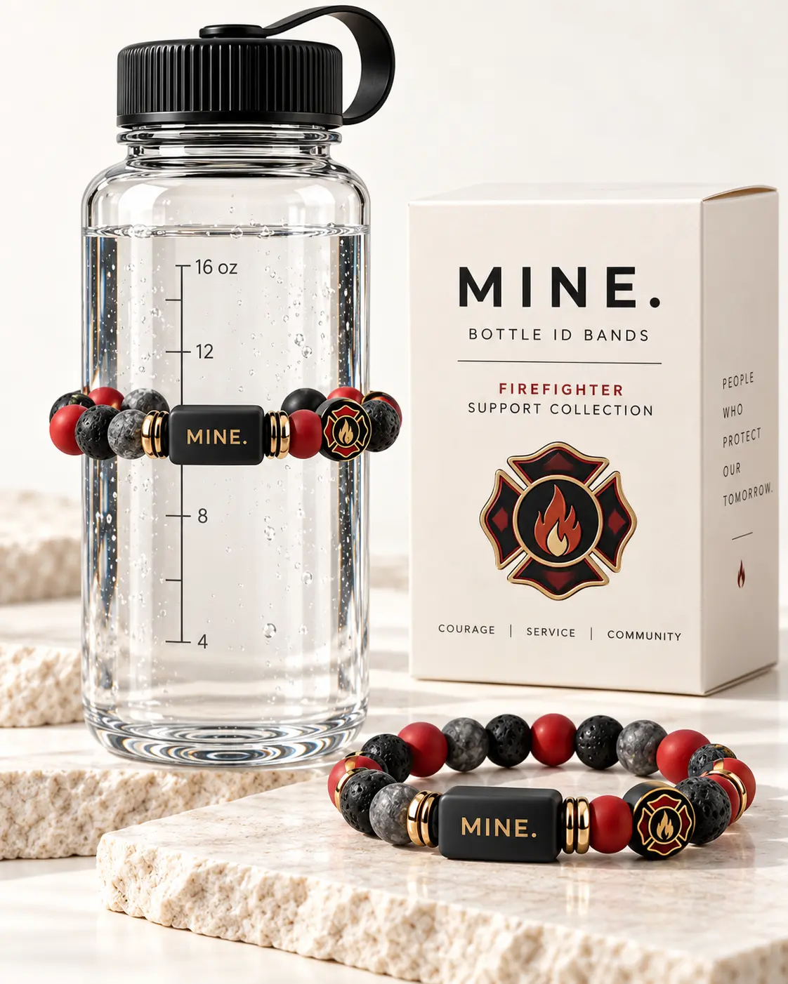 Firefighters; MINE. bottle band design visualization