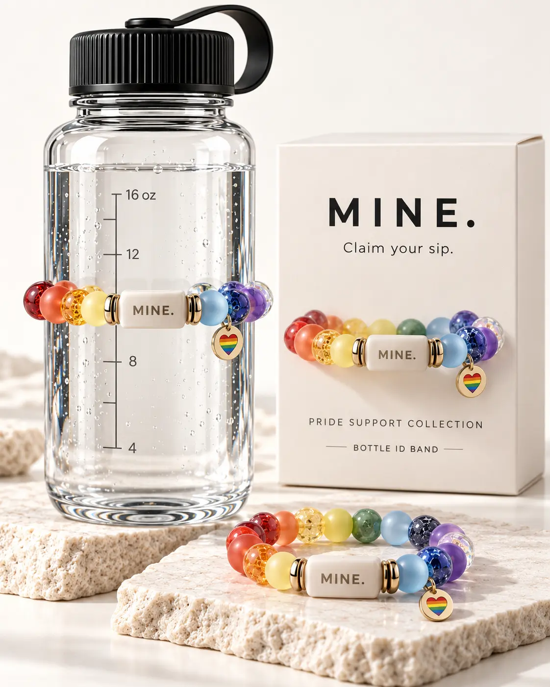 Pride; MINE. bottle band design visualization