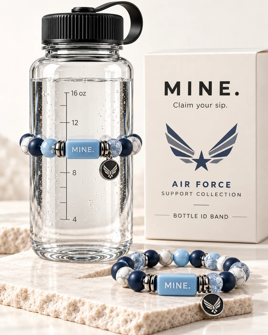 Air Force; MINE. bottle band design visualization