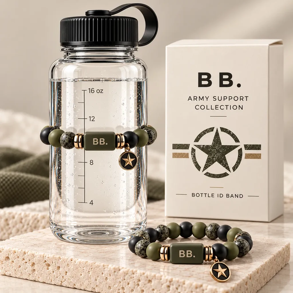 Army — Olive / Ink black / bone; Bottle Bracelets bottle band design visualization