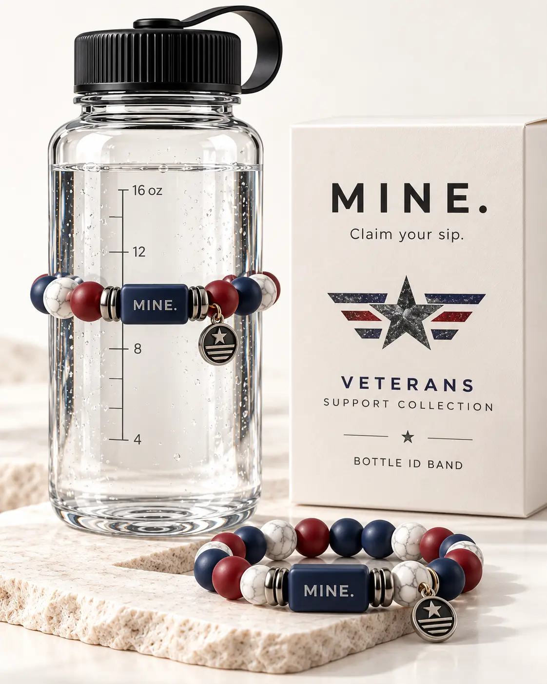 Veterans; MINE. bottle band design visualization