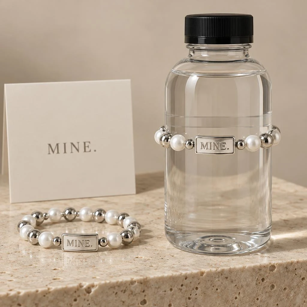 Silver Lining — Silver / Cloud white; MINE. bottle band design visualization