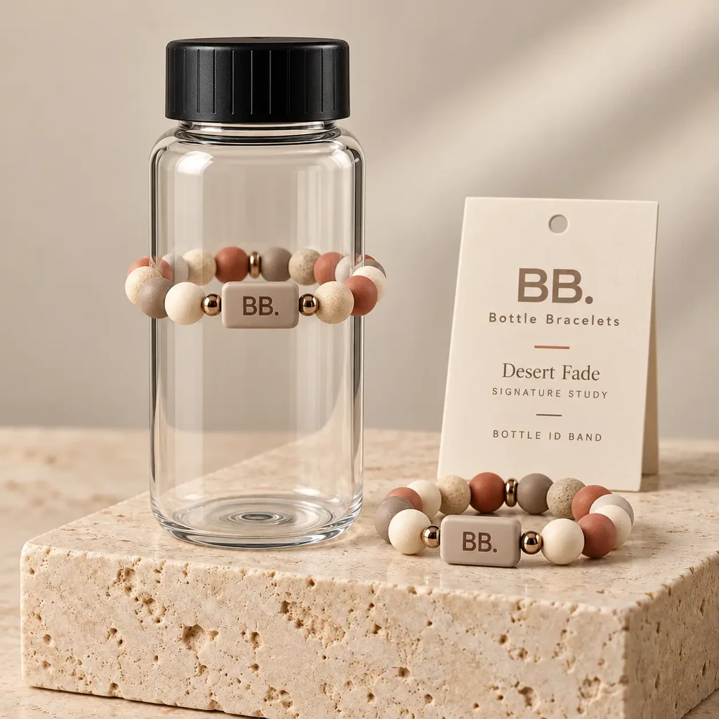 Sunset Orange; Bottle Bracelets bottle band design visualization