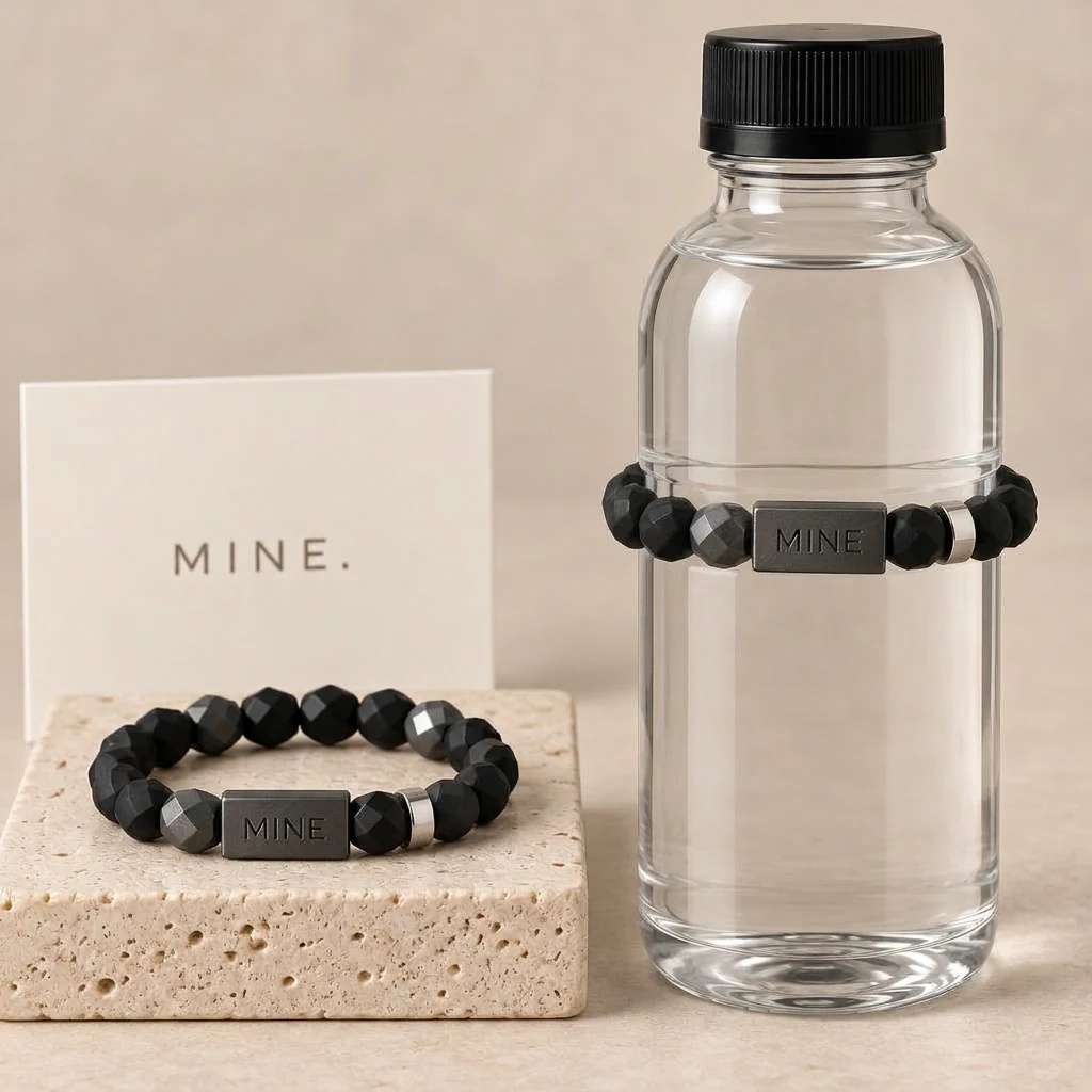 Stealth Code — Graphite / Onyx; MINE. bottle band design visualization
